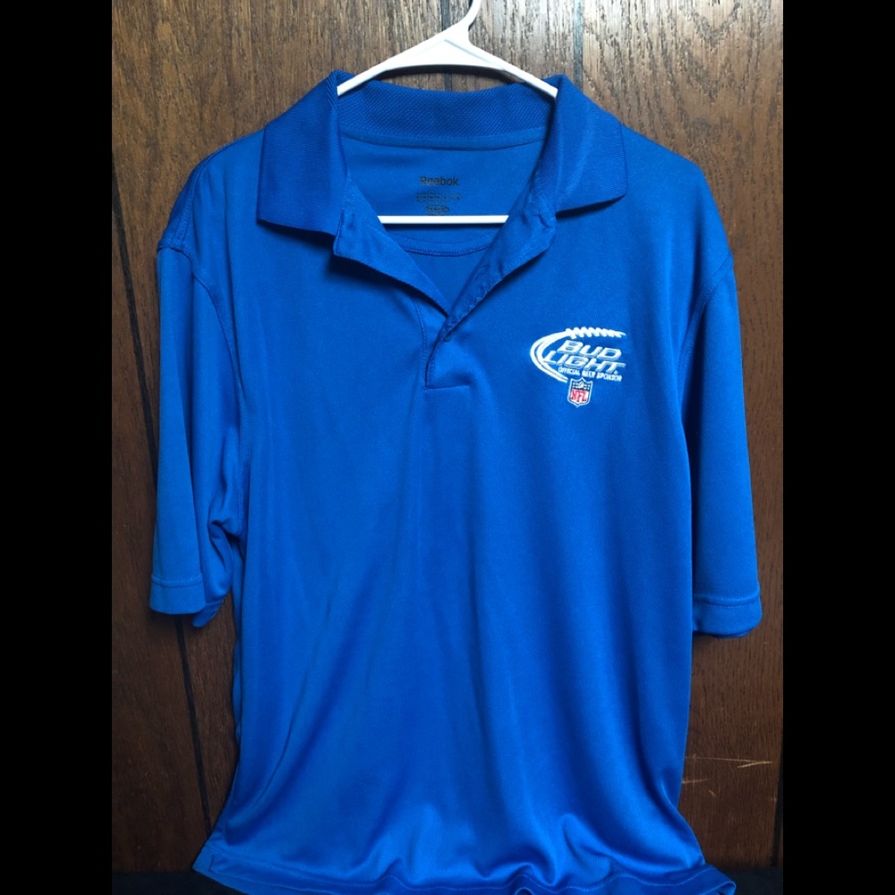 Reebok NFL Bud Light Polo Shirt Mens Medium RARE